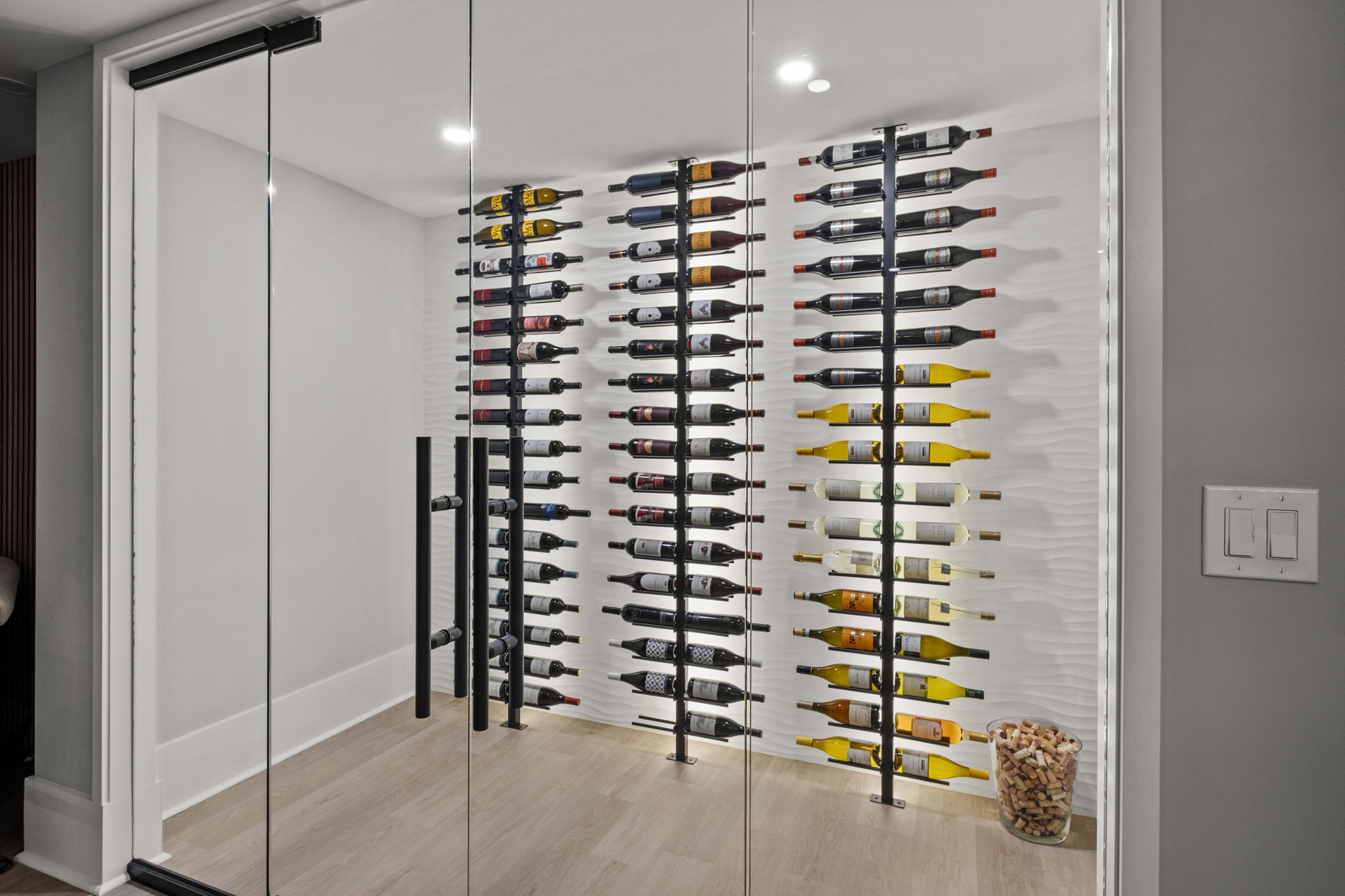 These wine room doors are an excellent way to showcase your collection!